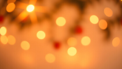 Fototapeta premium Minimalist Warm Christmas Lights Background