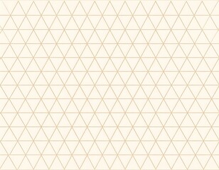 Fototapeta premium Geometric pattern of light beige triangles, formed by a network of delicate tan lines, creates a tranquil and minimalist design.