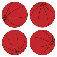 Basketball icon. Basketball sports equipment on white  background. basketball symbols in different views. Vector illustration.eps10 