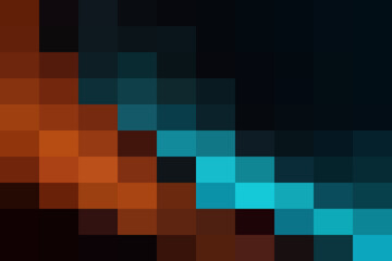 Pixelated Gradient Abstract Background With Orange And Teal Colors