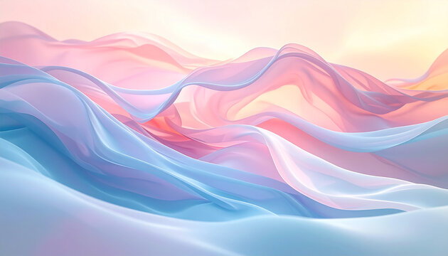 Abstract fluid, pastel, flowing shapes: Pastel fluid wave in soft motion create sense of calm and serenity in abstract organic design