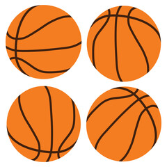 Basketball icon. Basketball sports equipment on white  background. basketball symbols in different views. Vector illustration.eps10 