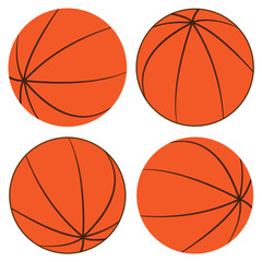 Basketball icon. Basketball sports equipment on white  background. basketball symbols in different views. Vector illustration.eps10 