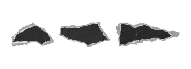 paper collage torn shapes collection for design overlays, transparent png
