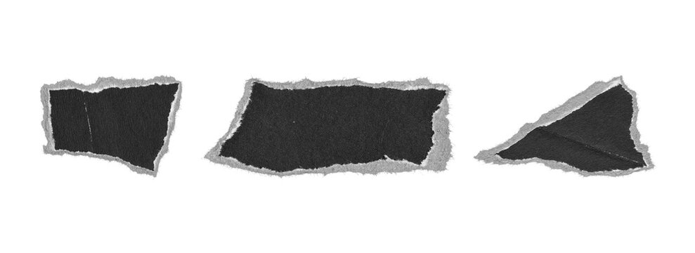 torn paper irregular scraps set, png on transparent background
