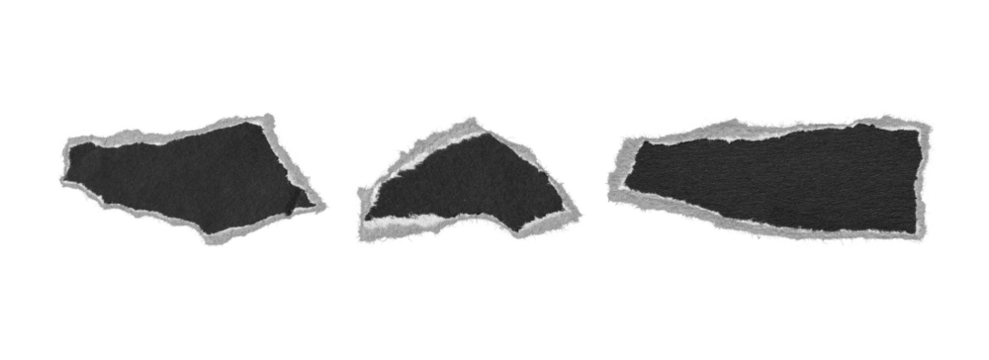 paper collage torn shapes collection for design overlays, transparent png
