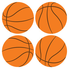 Basketball icon. Basketball sports equipment on white  background. basketball symbols in different views. Vector illustration.eps10 