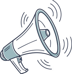 Loudspeaker Making an Announcement Getting Attention with a Megaphone