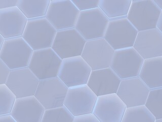 Hexagonal Tiles With Blue Accents Create a Modern Design