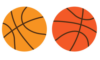 Basketball icon. Basketball sports equipment on white  background. basketball symbols in different views. Vector illustration.eps10 
