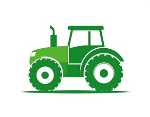 Obraz premium Simple, stylized illustration of a vibrant green tractor against a plain white background.