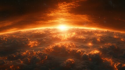 Naklejka premium What if the sun suddenly started to fade? How would humanity adapt to a world with less sunlight? --ar 16:9 --stylize 750 --v 6.1 Job ID: bb6ca234-9699-4dd7-b5ab-eb1409c3e1be