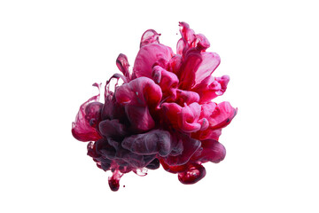 Blooming Red Ink Drop in Water &ndash; Transparent Background