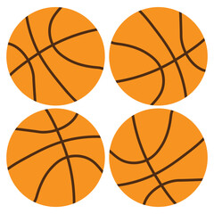 Basketball icon. Basketball sports equipment on white  background. basketball symbols in different views. Vector illustration.eps10 