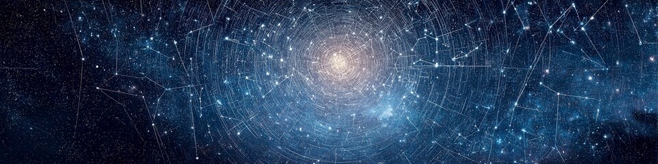 Obraz premium Cosmic Web of Stars and Galaxies in Night Sky