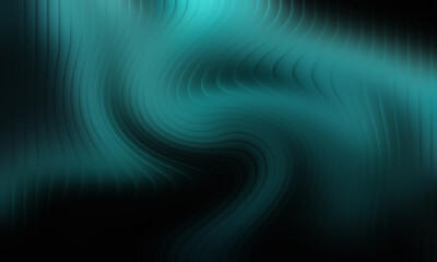 Abstract Teal and Black Swirl Background with Wavy Lines for Modern Design Projects