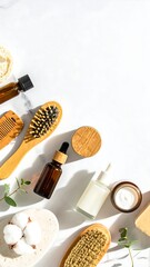 Flat lay of natural beauty products