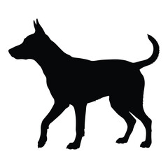 A striking black dog profile against a white backdrop a beautiful silhouette