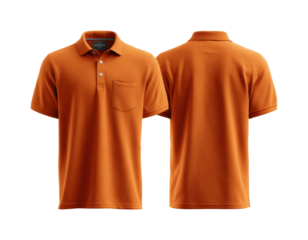 Orange polo shirt display apparel PNG, isolated on transparent background