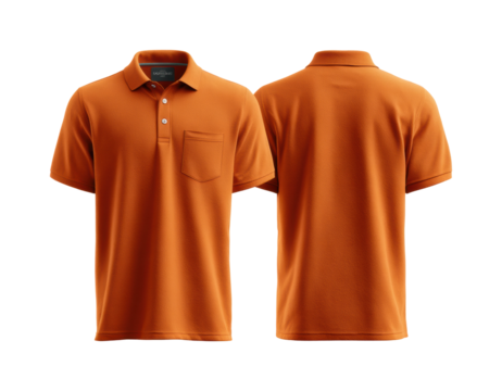 Orange polo shirt display apparel PNG, isolated on transparent background