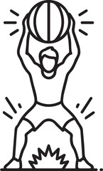 Medicine Ball Slam Icon – Functional Training Exercise Vector for Gym and HIIT