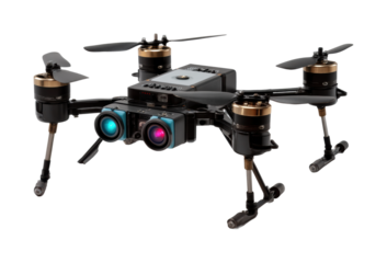 Drone action urban environment aerial view PNG, isolated on transparent background