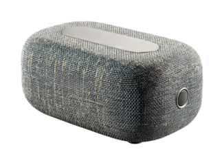 Stylish speaker design modern home product showcase PNG, isolated on transparent background