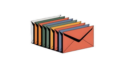 Colorful Envelopes Illustration Mail, Correspondence, Communication