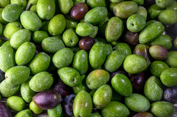 Assorted olives as colorful natural background