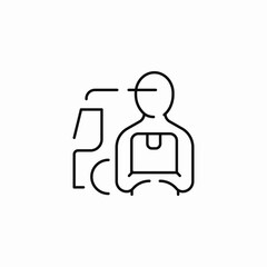 delivery person package icon sign vector