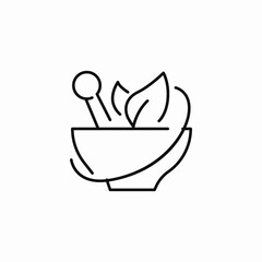 herbal medicine mortar icon sign vector