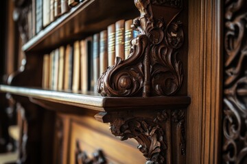 Wooden book shelf, wooden bookshelf filled with various books