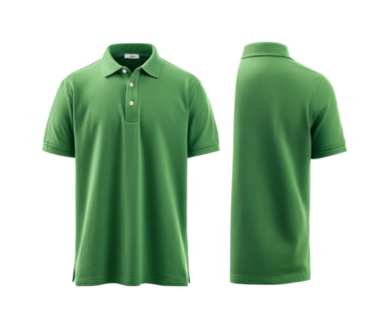 Green polo shirt display product casual PNG, isolated on transparent background - Powered by Adobe