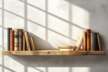 Wooden book shelf, wooden bookshelf filled with various books