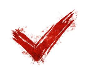 Creative red checkmark digital design abstract style PNG, isolated on transparent background