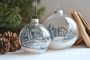 Xmas ornaments Glass ball with snow inside
