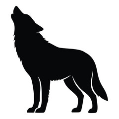 A majestic wolf in a howling pose a striking black silhouette