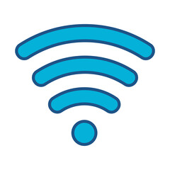 Digital Key Icon In Blue Monochrome Flat Design, Vector Illustration