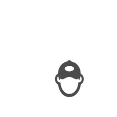 Simple flat design vector icon of a man in a baseball cap. Anonymous user profile avatar or team member pictogram for web and mobile apps