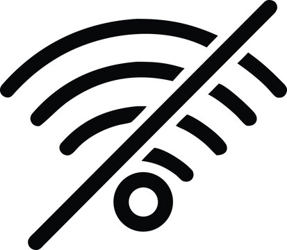 Offline Outline Vector Icon for No Internet Connection and Unavailable Status Flat&nbsp;vector icon on white background