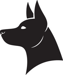 Black silhouette of a dog head profile vector