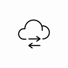 cloud transfer arrows icon sign vector