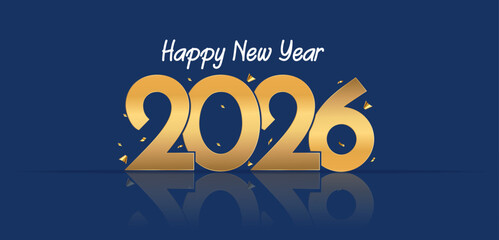 2026 Happy New Year Greetings Happy New Year Luxury Wishes Background Template. Happy New Year 2026 Colored Background for Wish Card, Brochure, Cover, Poster, Header