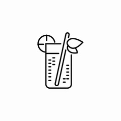 iced drink lime icon sign vector
