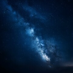 Fototapeta premium Diagonal Band of the Milky Way in a Deep Blue Starry Sky galaxy night sky photo