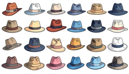 Variety of men's hats