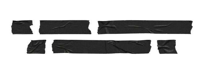 black tape sticker collection for social overlays, transparent png
