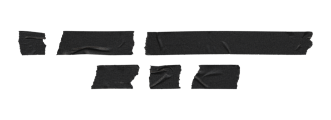 minimal black tape strips collection for clean ui overlays
