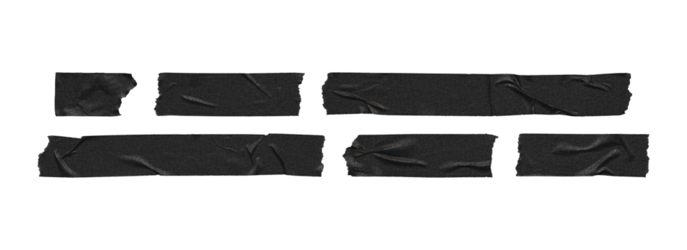 black tape wordmark helpers and layout elements, transparent png
