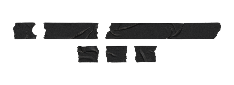 minimal black tape strips collection for clean ui overlays
